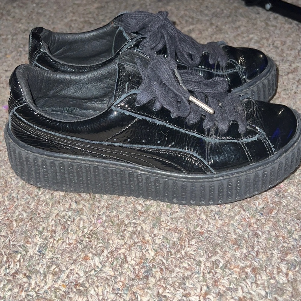 Rihanna Fenty Puma Creeper Cracked Leather Black